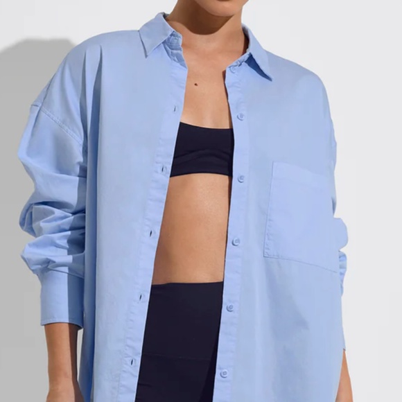 Left On Friday Tops - Left on Friday Port Shirt Dress (Blue)